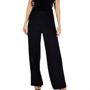 Forever 21 NWT Contemporary High Waist Wide Leg Pants Black Elastic Drawstring M